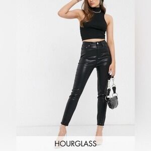 ASOS DESIGN Hourglass lift contour skinny jeans high shine black Size 28